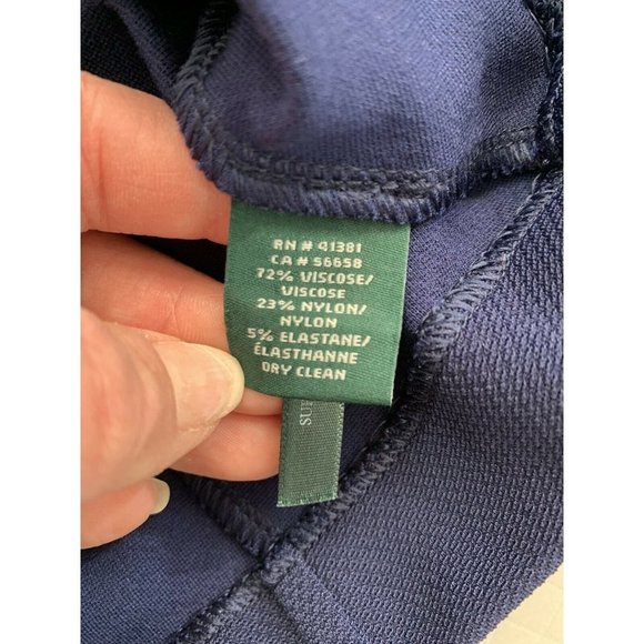 Lauren Ralph Lauren Womens Knit Blazer Viscose Dark Blue Gold Buttons Si… - Picture 6 of 8